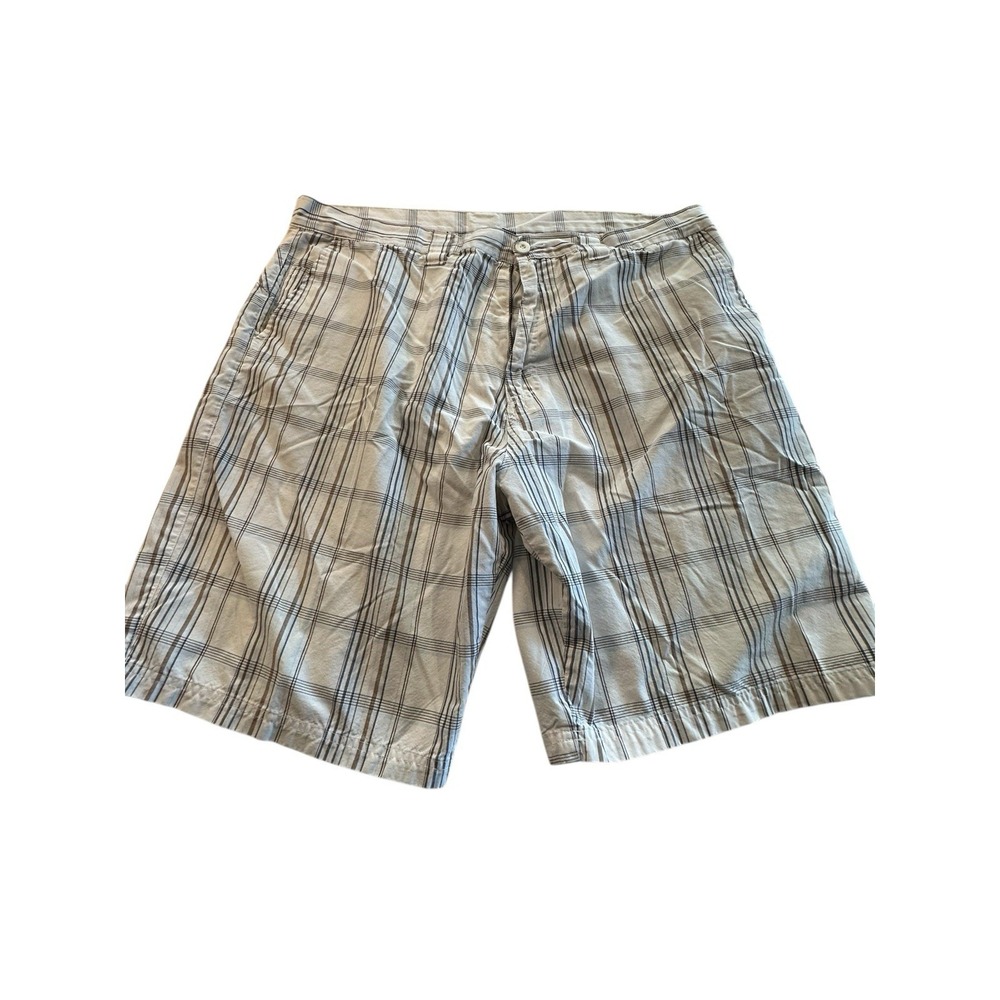 Burnside Shorts Mens 38 Gray White‎ Plaid Casual Everyday Basic Norm Day EUC